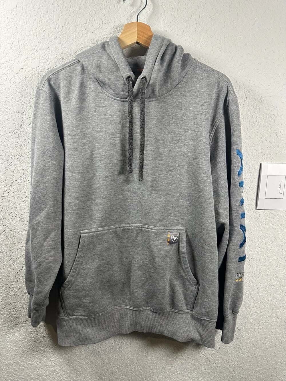 Ariat Rebar Graphic Hoodie Size XL Heather Grey